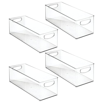 mDesign Clear Plastic Office Supply Organizer - 4 Pack