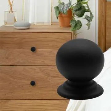 Antrader's Stylish Matte Black Cabinet Knobs - Set of 6