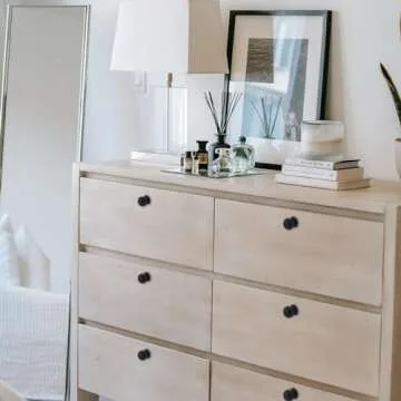 Antrader's Stylish Matte Black Cabinet Knobs - Set of 6