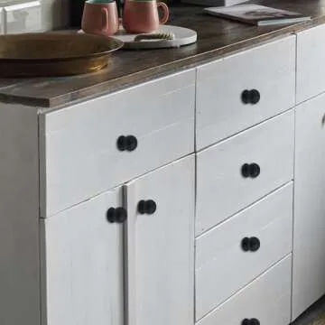 Antrader's Stylish Matte Black Cabinet Knobs - Set of 6