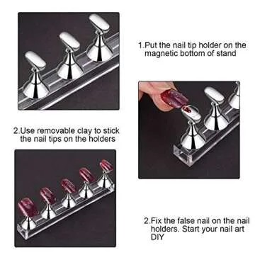 Blulu 2 Sets Magnetic Nail Display Stand for Professionals