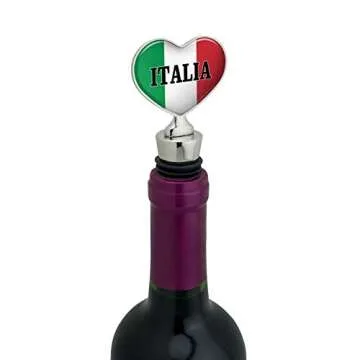 Italia Italy Italian Flag Heart Love Wine Bottle Stopper – Gift Idea for Wine Lovers