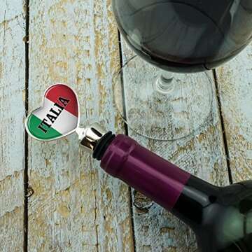 Italia Italian Flag Heart Wine Bottle Stopper Gift