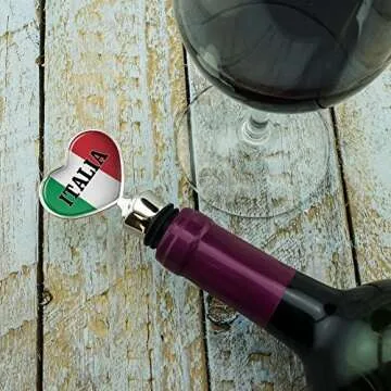 Italia Italian Flag Heart Wine Bottle Stopper Gift