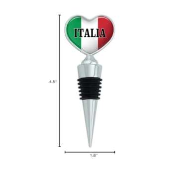 Italia Italian Flag Heart Wine Bottle Stopper Gift