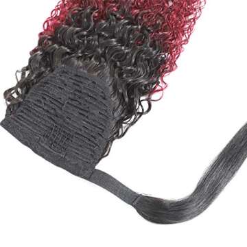 Afro Kinky Curly Ponytail Hair Extension Wrap Around 3C Brazilian Human Hair Curly Wavy Pony Tails w...