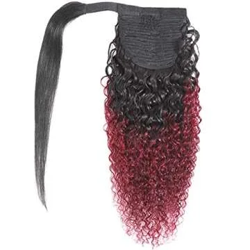 Kinky Curly Ombre 2 Tone Ponytail for Stylish Women