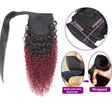 Kinky Curly Ombre 2 Tone Ponytail for Stylish Women