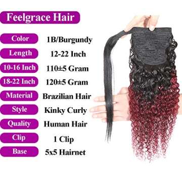 Kinky Curly Ombre 2 Tone Ponytail for Stylish Women