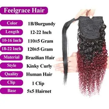 Kinky Curly Ombre 2 Tone Ponytail for Stylish Women