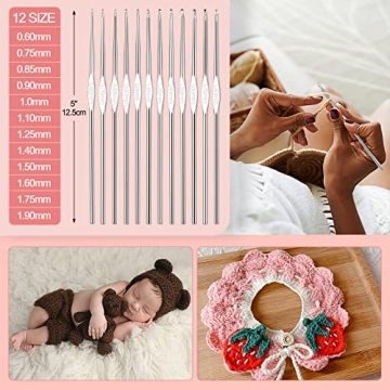 Beginner's Crochet Kit - 59pcs with Yarn & Hooks