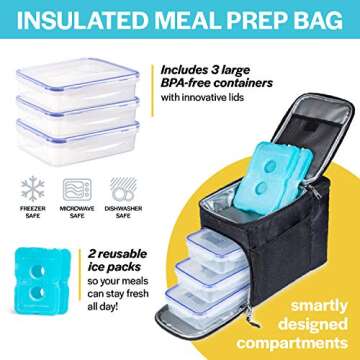 Versal Insulated Lunch Cooler Bag for Men - Meal Prep Containers Included
