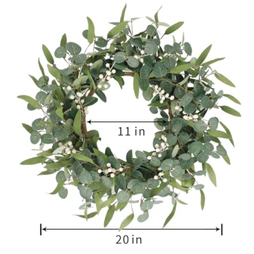 Elegant CEWOR Eucalyptus Wreath for Year-Round Decor