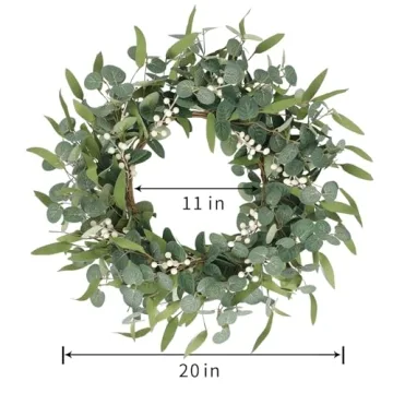 Elegant CEWOR Eucalyptus Wreath for Year-Round Decor
