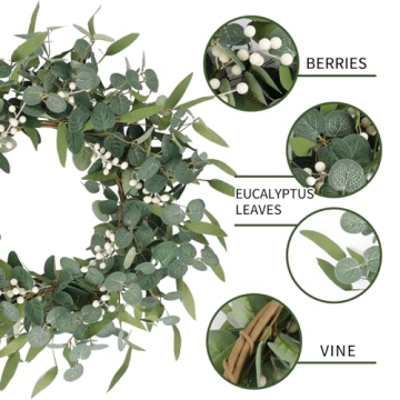 Elegant CEWOR Eucalyptus Wreath for Year-Round Decor