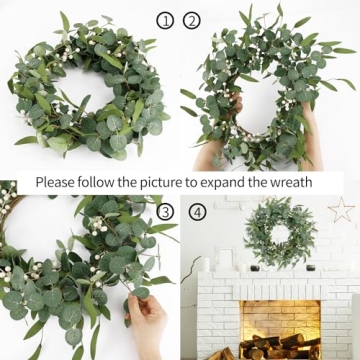 Elegant CEWOR Eucalyptus Wreath for Year-Round Decor
