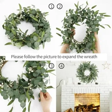 Elegant CEWOR Eucalyptus Wreath for Year-Round Decor