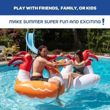 SCS Direct Chicken Fight Inflatable Pool Float Game Set