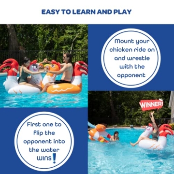 SCS Direct Chicken Fight Inflatable Pool Float Game Set