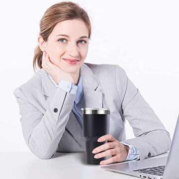 Deitybless 30oz Stainless Steel Travel Mug with Lid, 6 Pack Double Wall Vacuum Insulated Bulk Tumbler with 6 Straws, Powder Coated Coffee Cup Suitable for Vehicle Cup Holders(Assorted Colors)