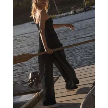 Feager Strapless Jumpsuit with Pockets for Women