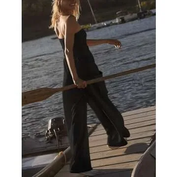 Feager Strapless Jumpsuit with Pockets for Women