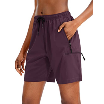 SANTINY Women's 5''/ 7'' Hiking Cargo Shorts Quick Dry Lightweight Summer Shorts for Women Athletic ...