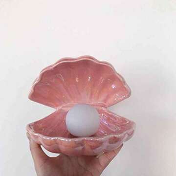 Shell Pearl Light LED in Shell Light Clamshell Pearl Lamp Tabletop Decorations for Home