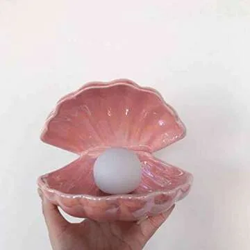 Shell Pearl Light LED in Shell Light Clamshell Pearl Lamp Tabletop Decorations for Home