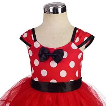 Dressy Daisy Toddler Girl Polka Dots Fancy Dress Up Costume Birthday Party Tulle Dresses with Headband Size 2T to 3T Red 203