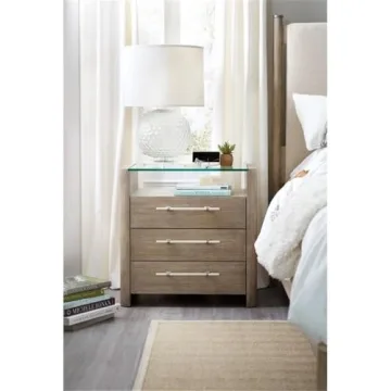 Hooker Furniture Bedroom Affinity Nightstand with Glass Top