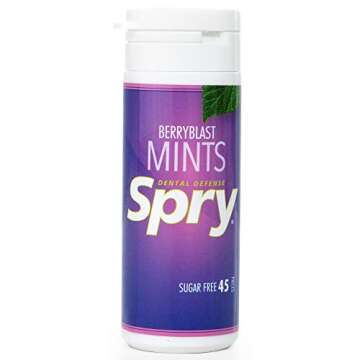 Spry Xylitol Berry Blast Mints Sugar Free Candy - Breath Mints That Promote Oral Health, Dry Mouth M...