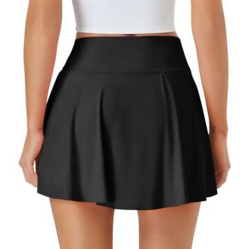DLOODA Womens Tennis Skirt with Pockets Shorts Crossover High Waisted Athletic Skorts Skirts for Gol...