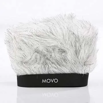 Movo WS-R30 Furry Windscreen for Clear Audio Recording