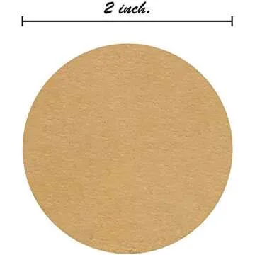 2" Natural Brown Kraft Stickers / 500 Circle Labels Roll/Permanent Adhesive Brown Kraft Round Organization Labels/Made in The USA