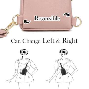 INICAT Travel Small Sling Bag Leather Crossbody Bags for Women Fanny Packs Cross Body Bag for Woman Cross Body Purses(Pink)