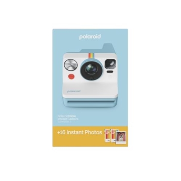 Polaroid Now 3rd Generation I-Type Instant Camera + Film Bundle - Artic Blue + 16 Photos