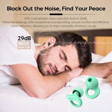 Hearprotek Ear Plugs for Sleeping, 2 Pairs Ear Plugs for Sleep Noise Reduction, Soft Hearing Protect...
