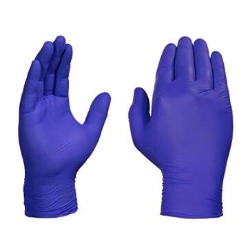 AMMEX Indigo Nitrile Exam Gloves, 3 Mil, Latex Free, Powder Free, Textured, Disposable, Non-Sterile,...