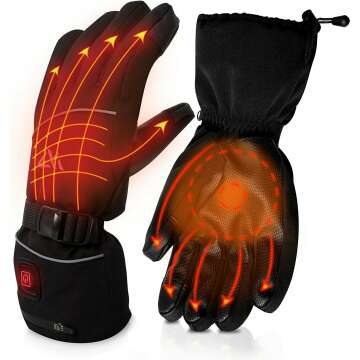 AKASO Heated Gloves - Electric Ski Gloves for Winter Warmth