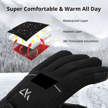 AKASO Electric Heated Gloves with 3 Modes for Cold