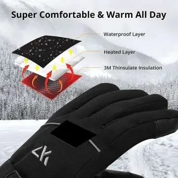 AKASO Electric Heated Gloves with 3 Modes for Cold