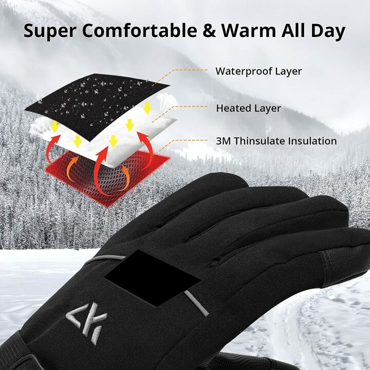 AKASO Electric Heated Gloves with 3 Modes for Cold