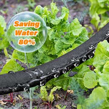 Winisok 100FT Soaker Hose, Heavy Duty Double Layer Gardening Hoses, Save 80% Water, Flexible Leakpro...
