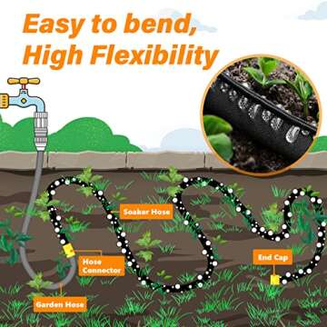 Winisok 100FT Soaker Hose - Heavy Duty Water-Saving Solution