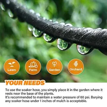 Winisok 100FT Soaker Hose - Heavy Duty Water-Saving Solution
