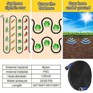 Winisok 100FT Soaker Hose - Heavy Duty Water-Saving Solution