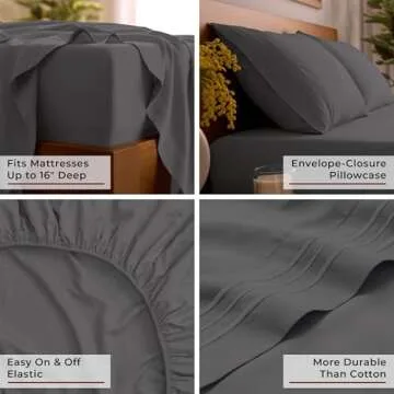Mellanni Queen Sheets Set | Luxury Soft Cooling Bedding Set