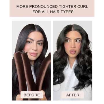 YOSHUYUKI Heatless Curls Overnight Rods No Heat Hair Curlers to Sleep Jumbo Foam Large Hair Rollers for Long Short Hair Heatless Curling Rod Set Styling Tools with Satin Hair Wrap for Sleeping Brown