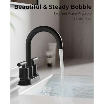 VXV Bathroom Sink Faucet 4 Inch 2 Handle Centerset Utility Lavatory Vanity Faucet Modern 360 Rotatin...